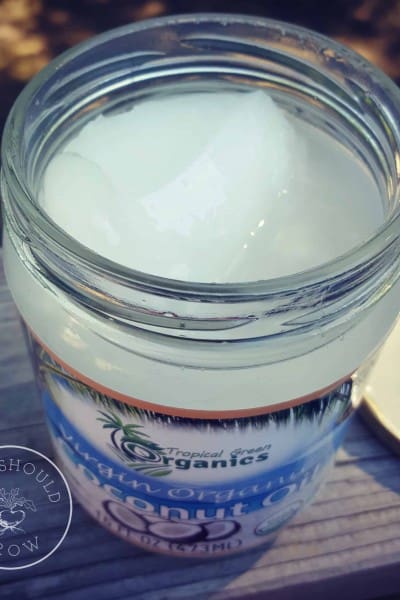 Open Coconut Oil Jar