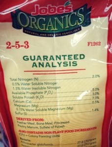organic fertilizer guaranteed analysis