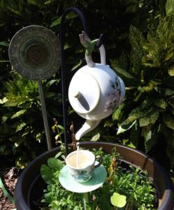 Reuse vintage items as garden decor