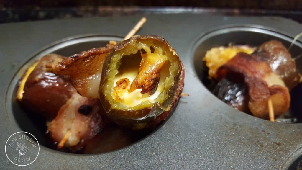 Stuffed jalapeno peppers: Use toothpicks to prop jalapenos up in a muffin tin.