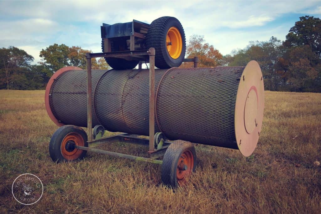 The big tumbling composter on the farm. It was hand made by a local friend.