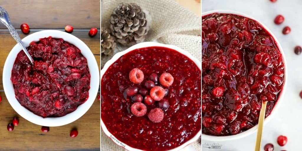 Cranberry sauces collage