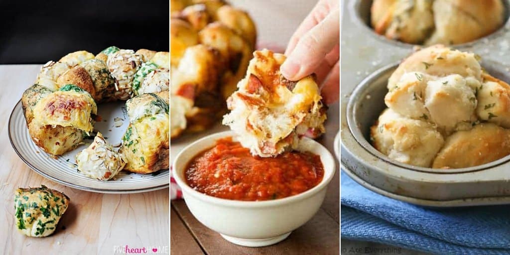 savory monkey bread recipes collage