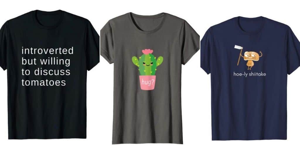 funny gardening shirts collage