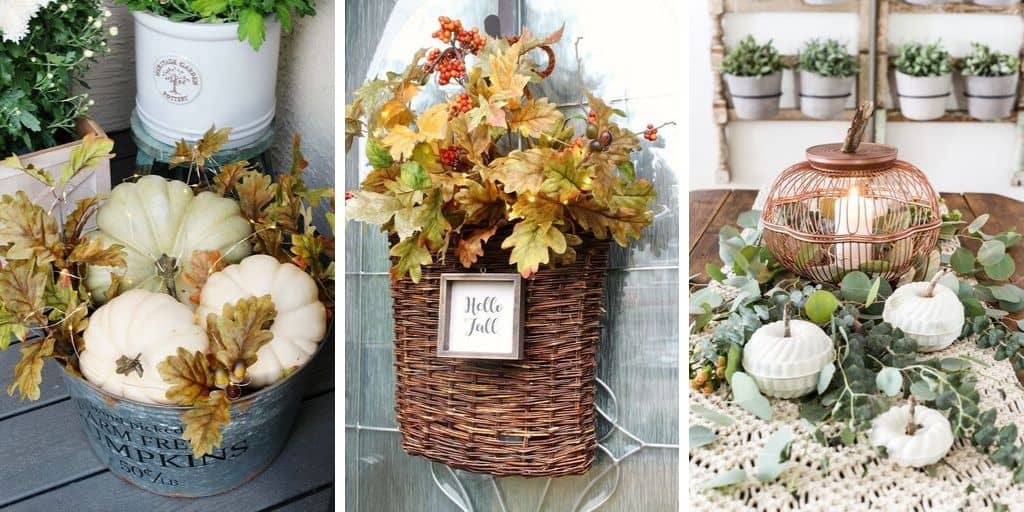 Fall decorating basket ideas collage 1