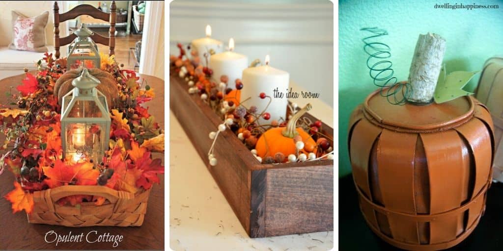 Fall decorating basket ideas collage 2