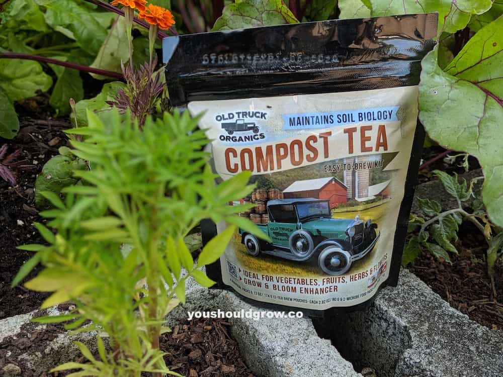 bag of compost tea packs for fertilizing tomatoes