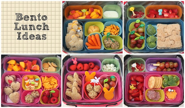 Bento lunch collage - lunch ideas for kids
