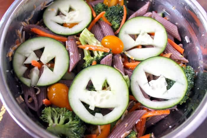 healthy halloween pasta salad