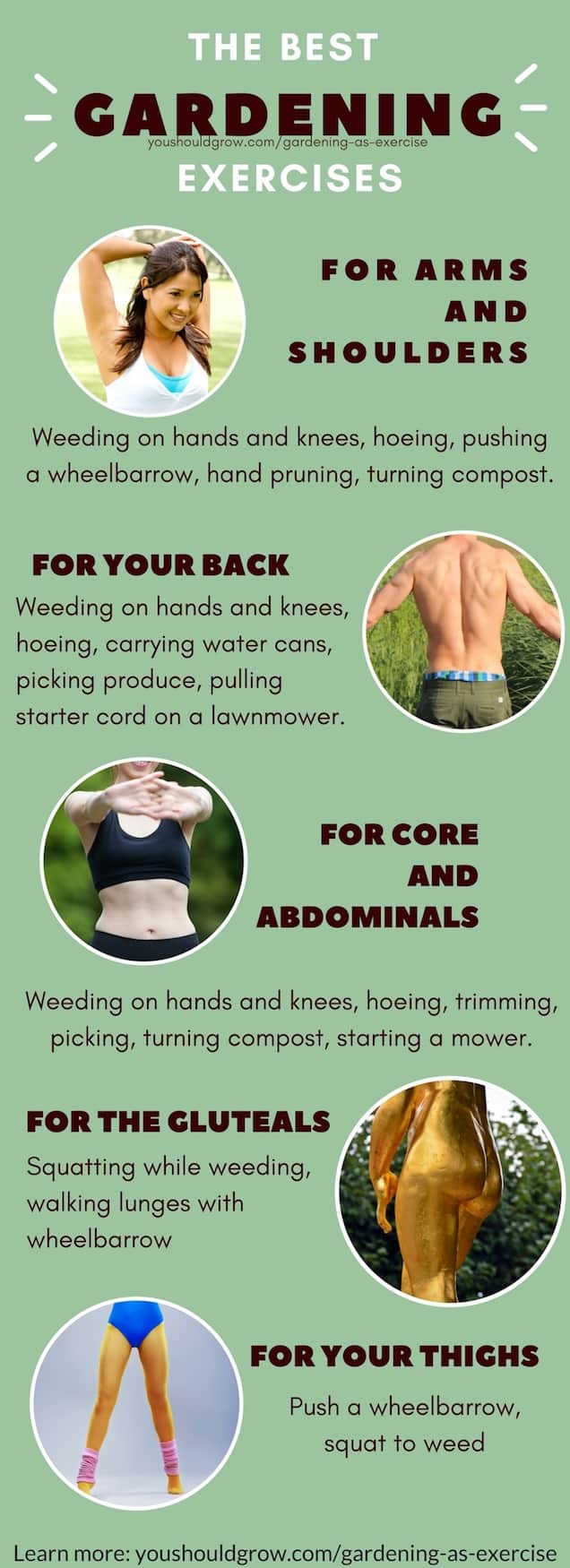 Getting exercise in the garden. The best gardening exercises for arm, back, core, thighs, butt