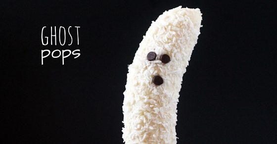 Halloween fruit treat ideas: banana ghost pops