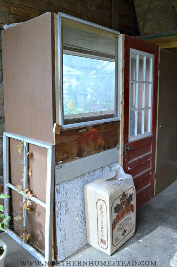 chicken coop made from recycled doors