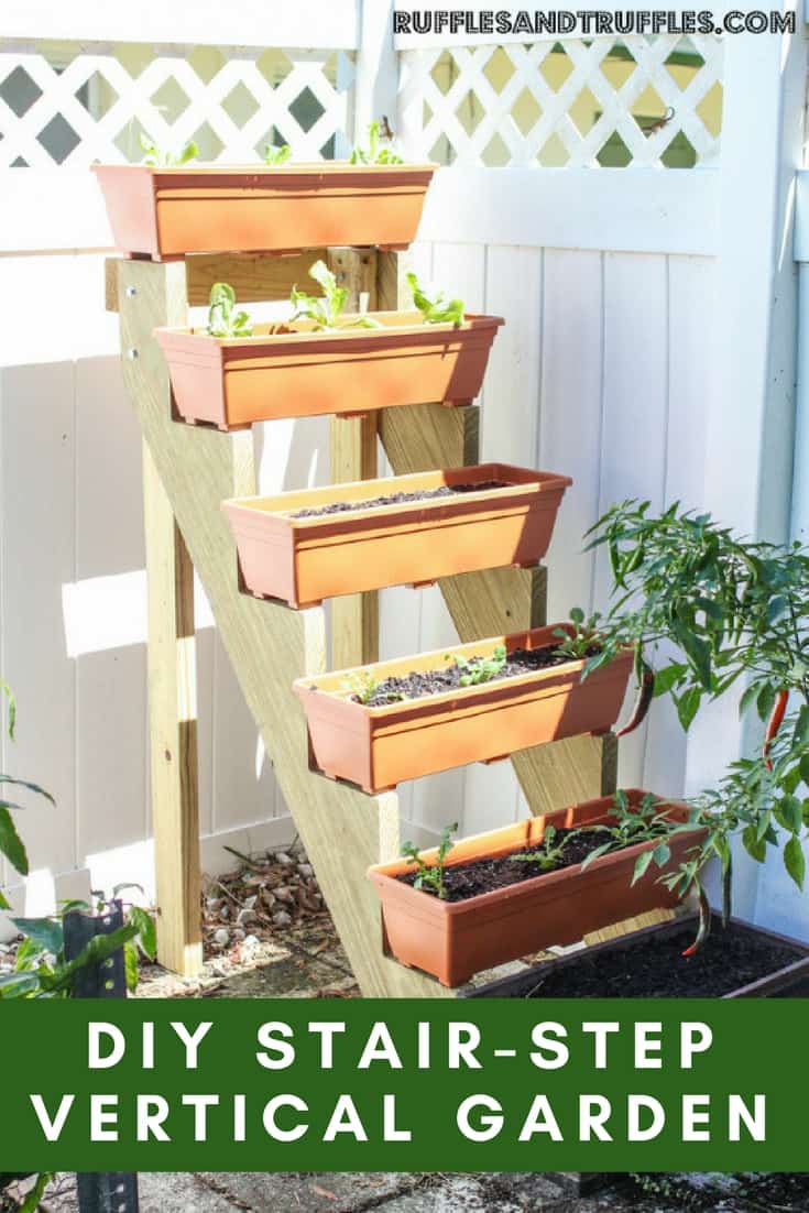 diy vertical garden stair design