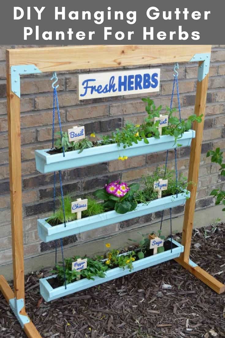 diy vertical garden using gutters