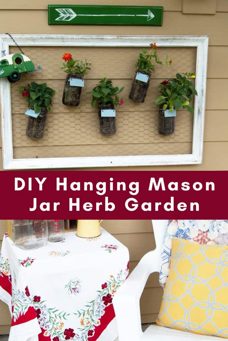 diy vertical garden using mason jars