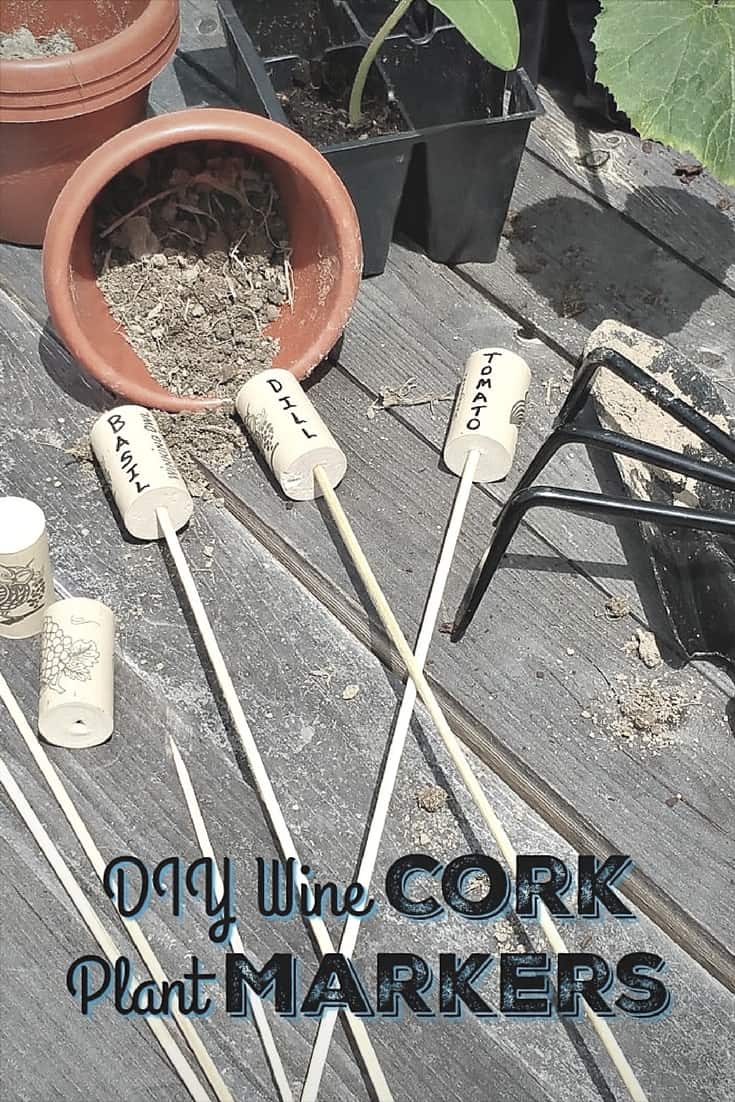Garden decor. Garden Markers. Diy wine cork plant markers tutorial