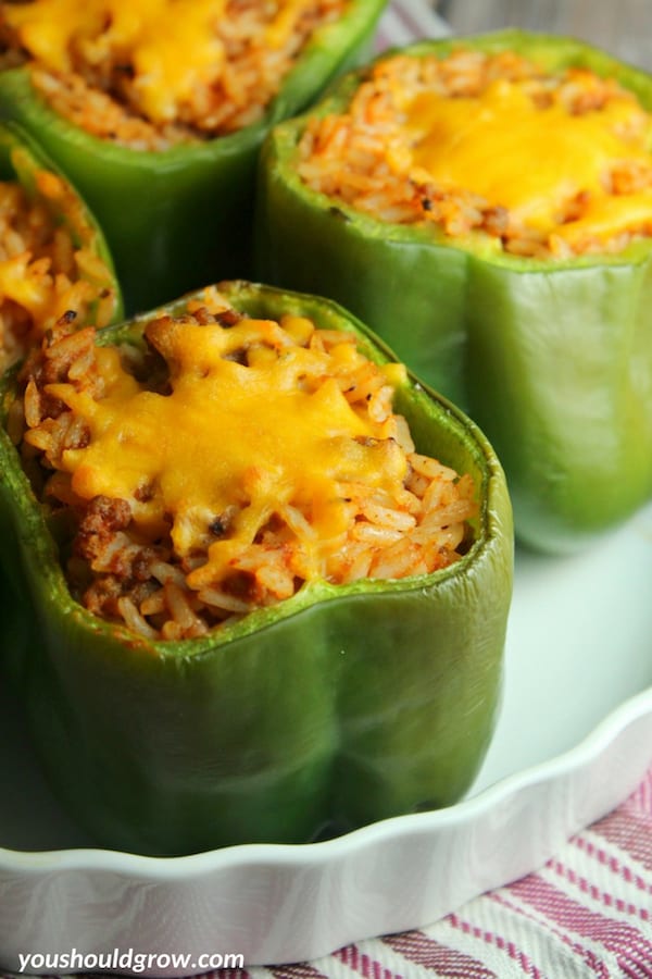 stuffed peppers with ground turkey rice cheese